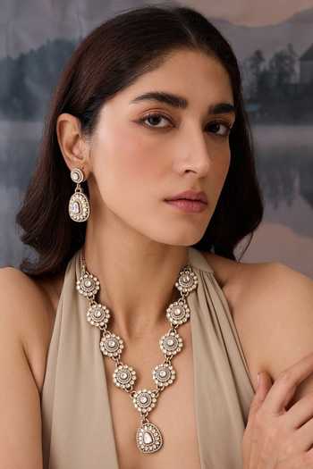 Paisley Pop Polki & Cubic Zirconia Necklace Set 