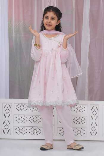 Little Bansi Zari Embroidered Angarkha Set 