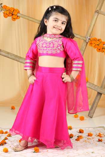 The Little Celebs Embellished Blouse & Palazzo Set 