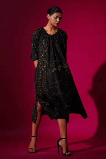 Stoique Oversized Splash Pattern Midi Dress 