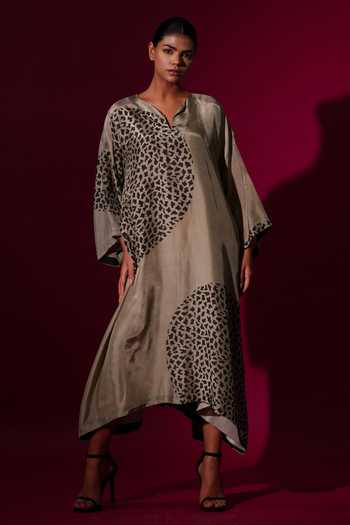 Stoique Abstract Print Asymmetric Dress 