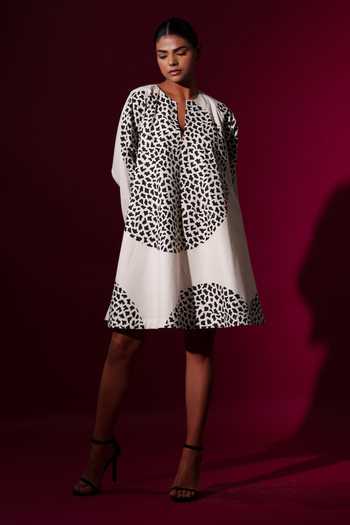 Stoique Abstract Block Print Flared Dress 