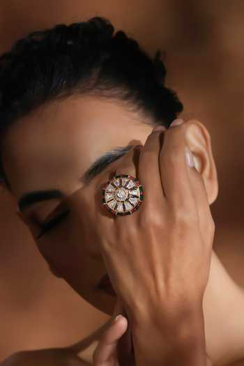 Swabhimann Polki Embellished Adjustable Ring 