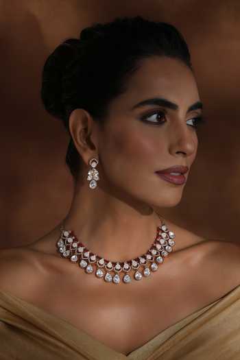 Swabhimann Polki & Bead Embellished Necklace Set 