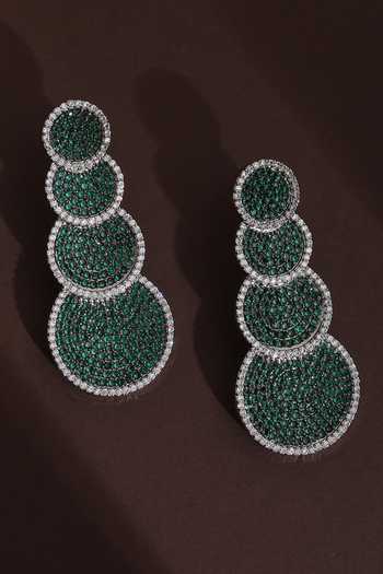 Swabhimann Cubic Zirconia Scallop Danglers 