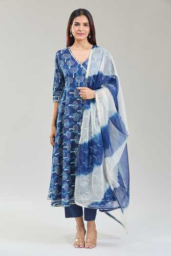 Khwaab By Sanjana Lakhani Bloom Handblock Anarkali Set 