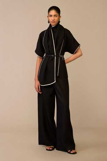 Ampm Draped Collar Top & Pant Set 