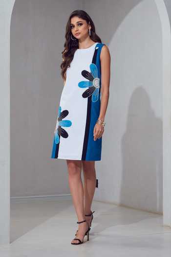 Shagun Nagi The Label Embroidered Flower Applique Short Dress 