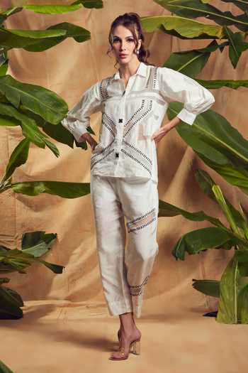 Shagun Nagi The Label Geometric Embroidered Shirt & Pant Set 