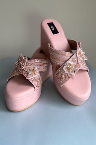3D Butterfly Embellished Wedges 