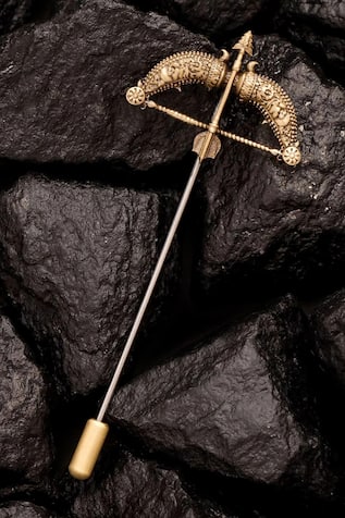 Cosa Nostraa Antique Gold Archer's Legacy Lapel Pin 