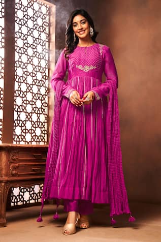 Almaari by Pooja Patel Embroidered Anarkali Set with Dupatta & Pant 