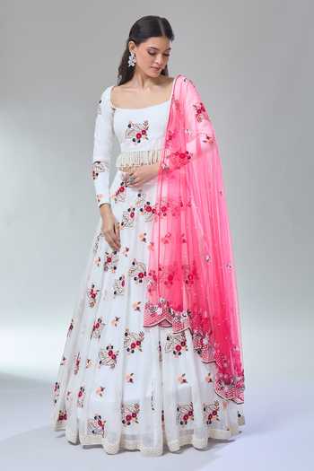Divya Kanakia Floral Embroidered Lehenga Set 