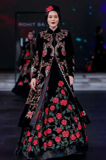Rohit Bal Rose Garden Embroidered Anarkali & Jacket Set 