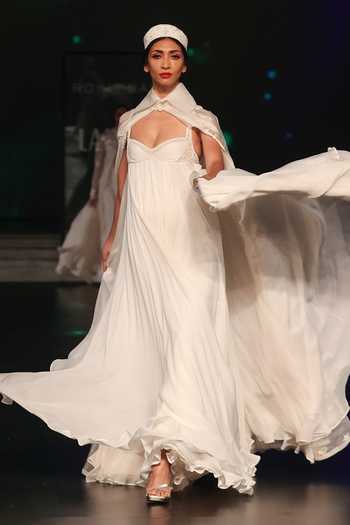 Rohit Bal Embroidered Cape Anarkali Set 