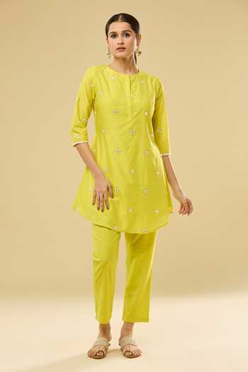 Khwaab By Sanjana Lakhani Chanderi Mirror Butti Kurta Set 