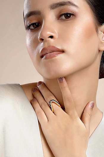 Sica Jewellery Beaded Vanki Ring with Cubic Zirconia 