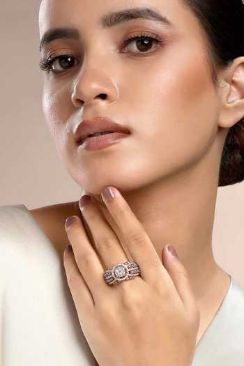 Sica Jewellery Cubic Zirconia Rose Gold Ring 
