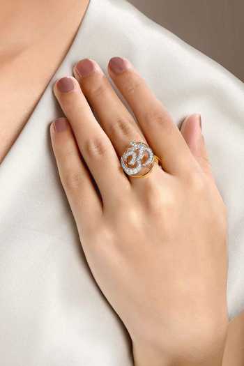 Sica Jewellery Cubic Zirconia Om Ring 