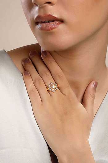 Sica Jewellery Cubic Zirconia Floral Ring 