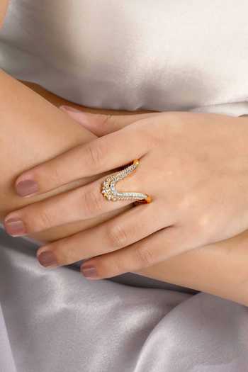 Sica Jewellery Rhodium Gold Plated Padmini Ring 
