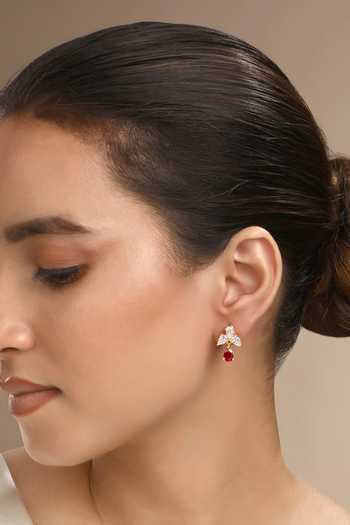 Sica Jewellery Cubic Zirconia & Pink Stone Danglers 
