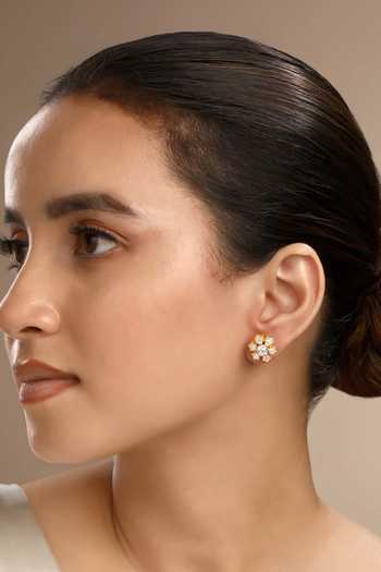 Sica Jewellery Floral Cubic Zirconia Stud Earrings 