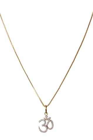 Cubic Zirconia Om Pendant Necklace 