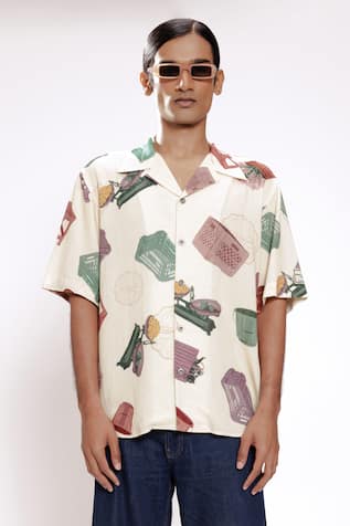 DOH TAK KEH Dadar Flower Market Print Shirt 