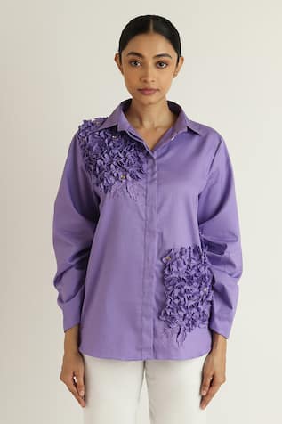 Studio Moda India Hydrangea Applique Work Shirt 