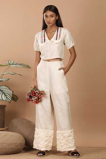 Label Niyami Textured Striped Top & Pant Set 