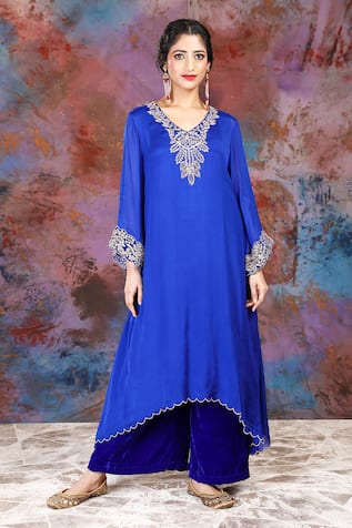 HOUSE OF SUPRIYA Floral Vine Embroidered Kurta With Palazzo 