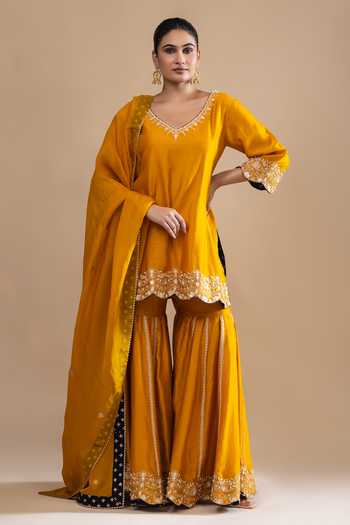Label Radini Embroidered Kurta & Gharara Set 