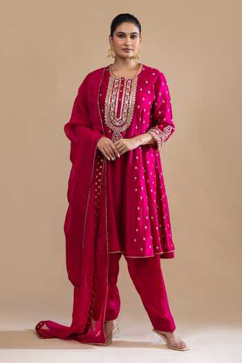 Label Radini Kashmiri Tilla Bloom Embroidered Choga Set 