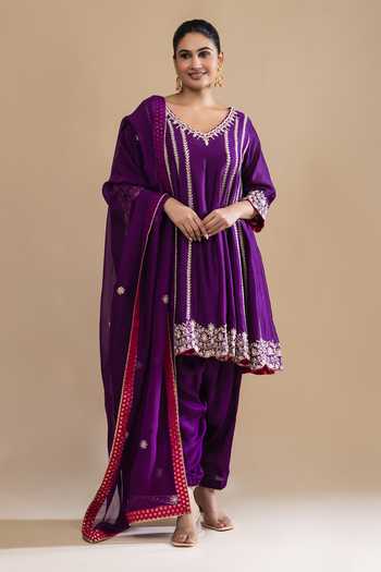 Label Radini Pearl Aari Embroidered Choga Kurta Set 