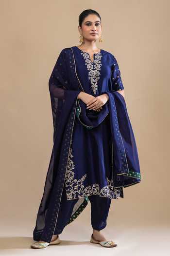Label Radini Bahar Embroidered Blue Kurta Set 