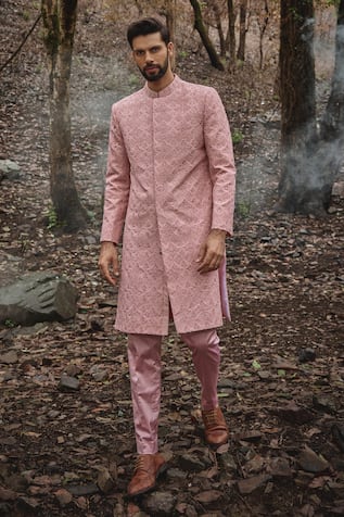 Varun Chakkilam Persian Jaal Embroidered Sherwani & Pant Set 