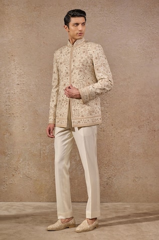 Tarun Tahiliani Floral Hand Embroidered Bandhgala Set 