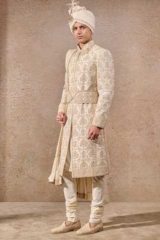 Tarun Tahiliani Persian Motif Hand Embroidered Sherwani Set 