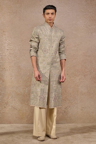 Tarun Tahiliani Floral Geometric Printed Kurta Set 