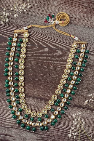 Kundan & Polki Gold Layered Necklace 