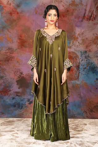 HOUSE OF SUPRIYA Zari Embroidered Kurta With Sharara 