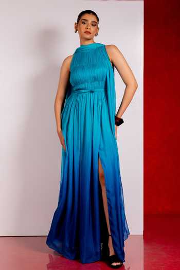 Pinup By Astha Blue Shaded Designer Gown 