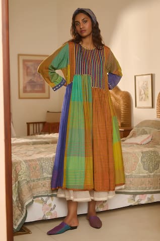 Swatti Kapoor Multicolor Stripe Woven Tunic 