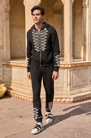 Dash And Dot Dori Embroidered Black Jogger 