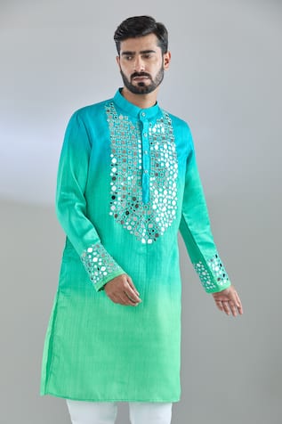 Arihant Rai Sinha Ombre Mirror Embroidered Kurta 