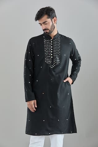 Arihant Rai Sinha Black Mirror Embroidered Kurta 
