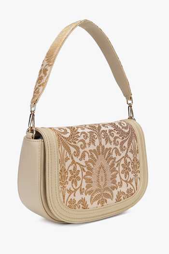 Tan & Loom Pastel Pink Bloom Woven Clutch Bag 
