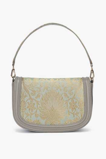 Tan & Loom Floral Bloom Woven Clutch Bag 