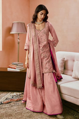 PUNIT BALANA Dabka & Dori Embroidered Kurta Sharara Set 